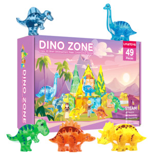 Set di edifici magnetici per bambini 3D piastrelle di plastica per bambini giocattolo giocattolo giocattolo con blocchi magnetici di dinosauro educativo - Product Image 2