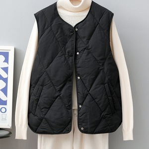 <span class=keywords><strong>Gilet</strong></span> matelassé personnalisé avec logo, motif losanges, ultra-léger, chaud, sans manches, coupe ajustée, boutons-pression, pour <span class=keywords><strong>femme</strong></span> - Product Image 6