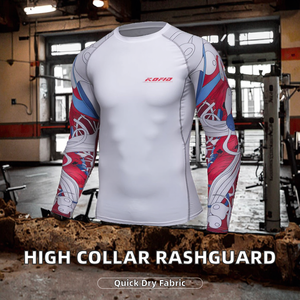 เสื้อแรชการ์ดแบบซับลิเมชั่นสั่งทำพิเศษสำหรับผู้ชาย แขนยาว สำหรับเล่นเซิร์ฟและชายหาด เสื้อแรชการ์ดแบบยูนิเซ็กซ์ สำหรับบราซิลเลียนยิวยิตสู ศิลปะการต่อสู้ เสื้อชั้นในสำหรับเล่นกีฬา - Product Image 2