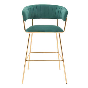 Bắc Âu Phong Cách Sang Trọng Cao Cấp Bọc Vàng Cao Nhung Thanh Quầy Phân Ghế Với Kim Loại Vàng Chân - Product Image 1