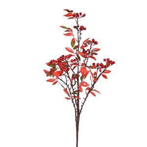 QIHAO Branche de baies artificielles 100 cm 6 branches Couleurs rouges d'automne Haute qualité Décoration d'intérieur - Product Image 5
