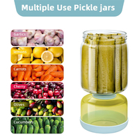 Pot à cornichons en verre de 46 oz avec séparation sec/humide pour olives, concombres et légumes marinés