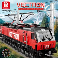 Reobrix 66019 MOC City Trains, Kit de Modelo de Tren Eléctrico Europeo de Pasajeros, 1889 Piezas, Bloques de Construcción para Adultos, Regalos