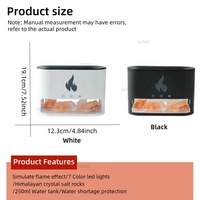Diffuseur d'Arômes à Flamme Ultrasonique avec Logo Personnalisé, Lampe de Sel de Cristal de l'Himalaya à Effet Flamme, Humidificateur et Diffuseur d'Huiles Essentielles
