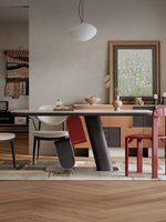 Table à manger et table basse de style moderne et simple en bois de pin avec plateau en marbre et base en acier inoxydable, durable, meubles de salon écologiques