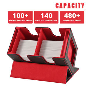 JUZI <span class=keywords><strong>2</strong></span> en 1 commandant de charge latérale en cuir Mtg avec porte-carte magnétique 35pt boîte de rangement de pont personnalisé Tcg Pokemoned Yugioh boîte de pont - Product Image 2