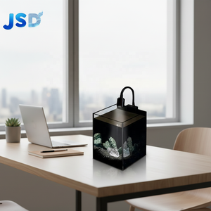 Kit de Pecera para Peces Betta JSD con Fondo Negro, <span class=keywords><strong>Acuario</strong></span> de Vidrio Ultra Blanco con Luz para Principiantes - Product Image 6