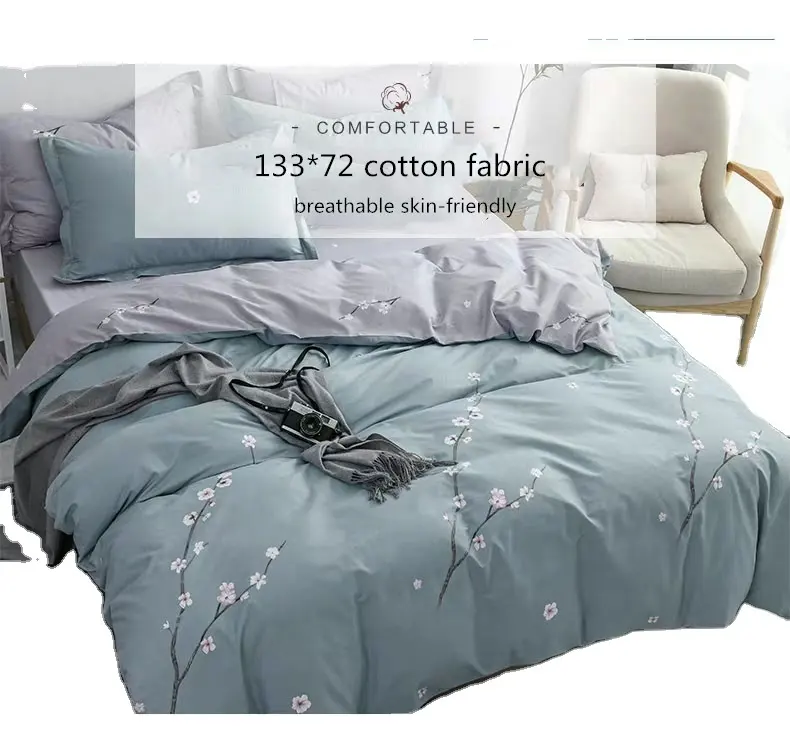 cotton satin Twin Duvet Cover Pillowcase Bedding microfiber bed cover set 100-percent cotton quilt