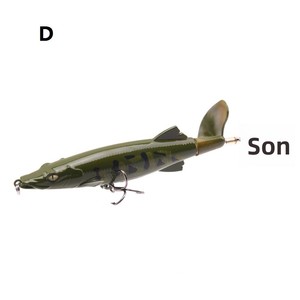 Esche Artificiali in Plastica Dura 13cm/16g, Esca Bionica Galleggiante a Forma di Coccodrillo con Motore a Elica e Motivo a Onde per la Pesca al Dogfish - Product Image 6