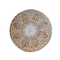 Panier mural en jonc de mer tissé à la main 6 pièces rotin rond paille plat assiette rustique Boho panier suspendu pour décoration murale