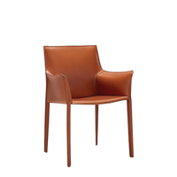 Chaise de salle à manger nordique moderne en cuir, style industriel, pour hôtel, restaurant ou loft