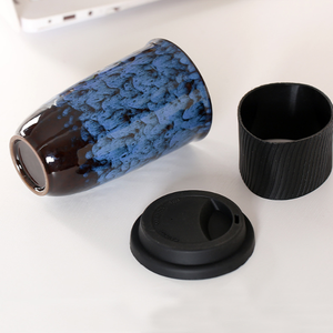 Taza de Cerámica de Diseño Clásico con Tapa, 480 ml, Taza de Viaje Portátil para Té, Café, Agua o Leche, Ecológica, Venta al Por Mayor - Product Image 3