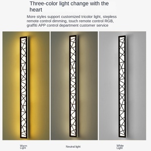 Applique murale LED minimaliste moderne pour l'extérieur étanche 12W à énergie solaire IP66 pour la décoration intérieure et le jardin Éclairage à longue bande - Product Image 5