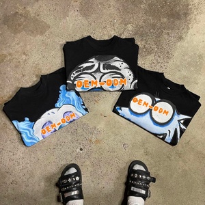Camisetas de Alta Calidad con Logotipo Estampado, Corte Cuadrado, Hombros Caídos, Unisex, Lavado Ácido, Estampado Vintage, Camisetas Cortas de Algodón para Hombre, Personalizadas - Product Image 4