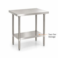 Tables en acier inoxydable 304/201, parfaites pour toutes sortes d'utilisations, comme les barbecues en plein air, les étagères de garage, etc.