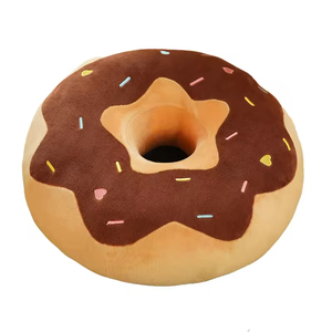 Coussin de canapé en forme de donut en peluche, design alimentaire amusant, avec rembourrage en coton PP, vente en gros - Product Image 2