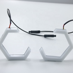 Anneaux halo hexagonaux LED Angel Eyes Switchback pour phares DRL, kit de rétrofit 70 80 86 90mm - Product Image 1