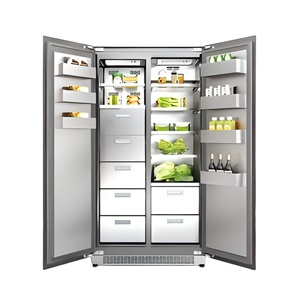 Réfrigérateur-congélateur côte à côte noir en acier inoxydable 436L 220V/50Hz, sans givre, économe en énergie, le plus vendu pour usage domestique - Product Image 4