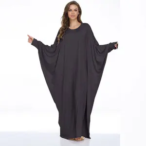 2022 नवीनतम बुना मुस्लिम abaya लंबी पोशाक पारंपरिक पोशाक बल्ले आस्तीन इस्लामी रमजान महिलाओं प्रार्थना कफ्तान पोशाक