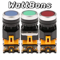 Interruptor de botón de enganche de 22mm LED IP65 24V autoblocante punto plateado 1NO1NC interruptor de parada de emergencia
