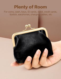 Monedero vintage de piel sintética con diseño de caramelo, doble compartimento desmontable, llavero de muñeca, cartera con <span class=keywords><strong>bolsillo</strong></span> abierto, mini bolso con forro de poliéster y cierre de beso. - Product Image 3