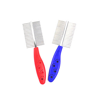 Suministros de Limpieza para Mascotas, Peine de Doble Cara de Acero Inoxidable para Perros y Gatos, Limpieza y Eliminación de Pelo - Product Image 1