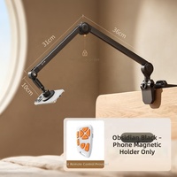 Support de tablette cantilever CT19 à bras long, support paresseux étanche en alliage d'aluminium flexible, réglable en hauteur pour bureau et chevet