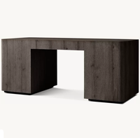 Bureau ergonomique en bois massif Cambria avec tiroir, bureau d'écriture en chêne américain pour la maison ou l'utilisation informatique