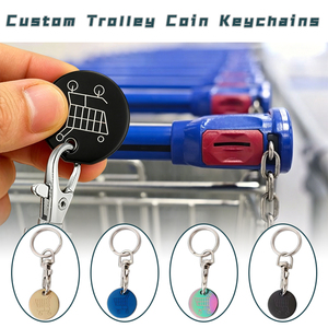 Échantillon disponible : Porte-clés jetons de chariot en métal pour Euro/Pound, réutilisables, pour supermarché, outil de crochetage de serrures - Product Image 1