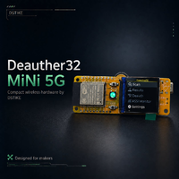 Dispositivo Portátil de Prueba de Seguridad WiFi DSTIKE Deauther MiNi 5G (ESP32C5) con Bandas de 2.4 GHz y 5 GHz, Localizadores WiFi Integrados