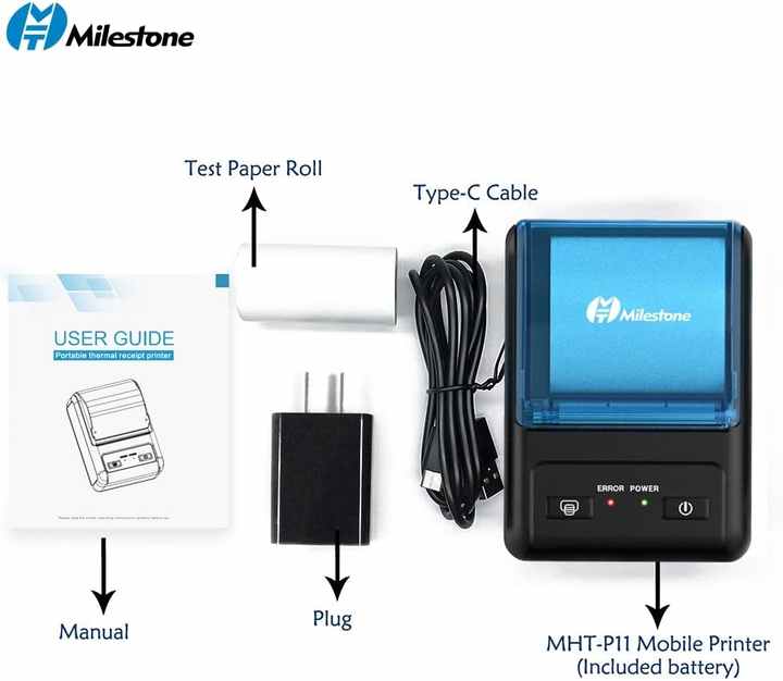 MHT-P11小型レシートサーマルプリンターモバイルUSBワイヤレス  