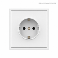 Prise murale UE à pôle unique, sécurisée pour enfants, en laiton de 0,6 mm d'épaisseur, 16A 250V, certifiée CE, durable