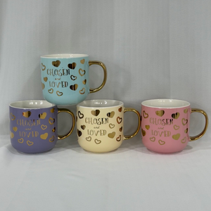 Luxury <b>Cute</b> Shape Electroplated Golden Design Coffee Water Tea <b>Mug</b> Porcelain <b>Mug</b> Set Business Gift Customizable Food Safe - Product Image 1