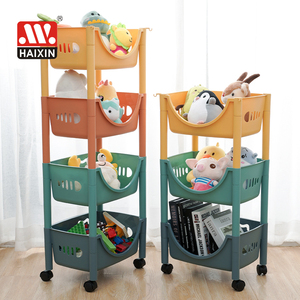 Carrello Portaoggetti Haixin per Casa, Cucina e Soggiorno, Scaffale Multiuso Rimovibile in Plastica con Ruote - Product Image 2