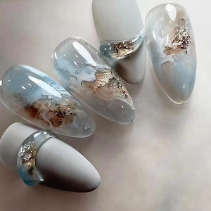 Vente en gros à bas prix : Ongles à presser semi-artisanaux, design carré, avec paillettes fines polarisées violet laser cyberchromatique, pressés à la machine - Product Image 3