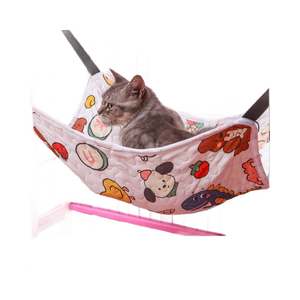 Hamac pour animaux de compagnie, <span class=keywords><strong>lit</strong></span> suspendu confortable pour chat, lapin, petits animaux, hamac doux avec sangles réglables et crochet en métal - Product Image 1