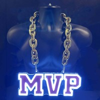 Vente en gros personnalisé Team Spirit Show Off Sport Neon Sports Logo LED Light Neon Fans Accessoire LED Team Collier Chaîne Neon