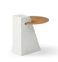 Table basse et table d'appoint modernes haut de gamme en placage de chêne sauvage – Légères et faciles à assembler – Meubles de salon