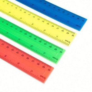 Regla de plástico a escala de 30cm, regla recta colorida de 12 pulgadas, regla de plástico de dibujo DIY de diferentes diseños de colores transparentes - Product Image 6