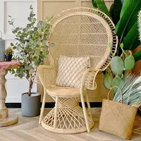 Peacock Rattan Wedding Chair, Personalized Wicker Chair
