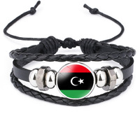 Bracelet personnalisé en fil ciré tressé avec drapeau national de Côte d'Ivoire, cordon réglable, souvenir patriotique