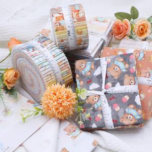 100% Katoenen Quiltstof Groothandel Per Tuin Of Voorgesneden Schattige Beer, Champignon En Bloemenprints - Product Image 1