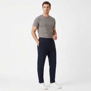 Factory Cotton Blend Men's <b>Straight</b> Lace-Up Oversized <b>Track</b> <b>Pants</b> Eco-Friendly Breathable Casual Wear Bulk Volume - Product Image 1