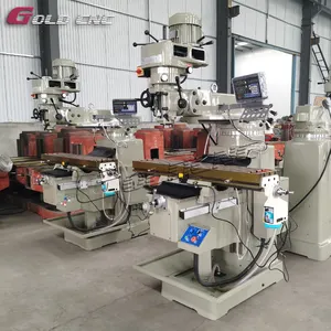 GOLDCNC vertical fresadora de torreta bridgeport milling machine optional digital display X5H large turret milling machine