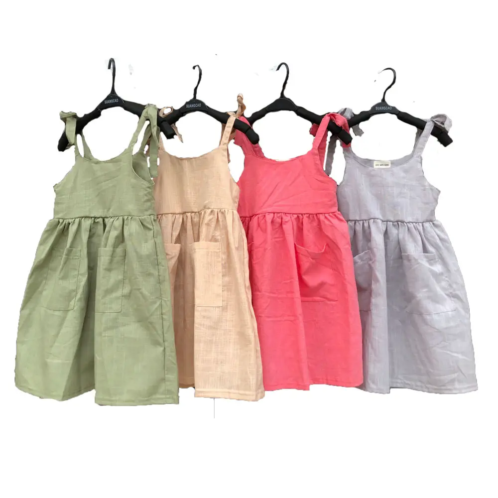 Baby Girls Clothes Summer Dress Sleeveless Newborn Infant Dresses Cotton/linen baby Dress