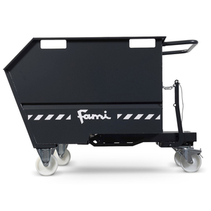 Carretilla elevadora Fami 1412x800x970mm-cubo basculante transportable con ruedas, capacidad de 1000kg - Product Image 2