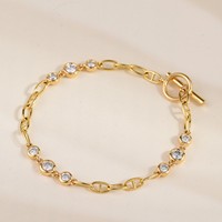 Bracelet tennis en or jaune massif 18 carats avec un design à bulles décontractées, style Hailey, bijoux fins de luxe de Dubaï pour hommes et femmes