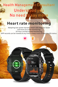 Reloj Inteligente Deportivo para Exteriores QX11 con Batería de 420 mAh, Pantalla HD de 1.96 Pulgadas, Resistente al Agua 3ATM, Enlace SOS con un Clic, Llamadas por Bluetooth, Estándar IP67 - Product Image 2