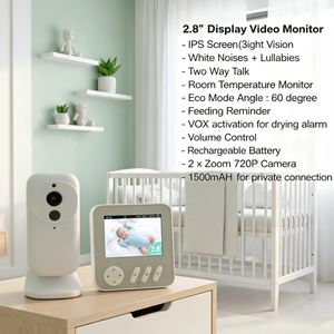 Monitor portátil para bebés con función VOX, alarma, canciones de cuna y ruido blanco integrados, ecológico. - Product Image 1