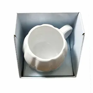 Caja de regalo de lujo corrugada con impresión personalizada, cajas de embalaje de taza de calabaza con ventana de PVC, servicio de montaje